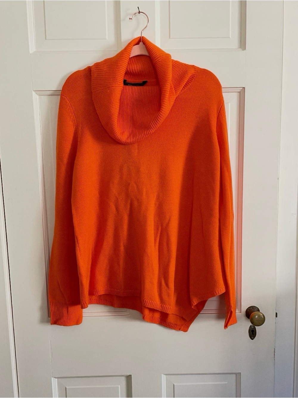 BCBGMaxAzria Bright Pumpkin Orange Cowl Neck Sweater